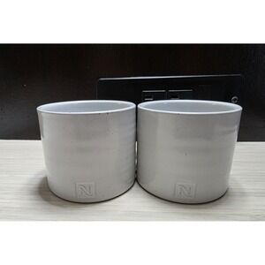 Nespresso Collection White Speckled Candle Holders Set of 2